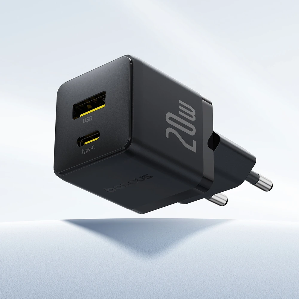 Baseus Palm 20 W dvigubas USB greitas įkroviklis juodas (P10111608113-00)