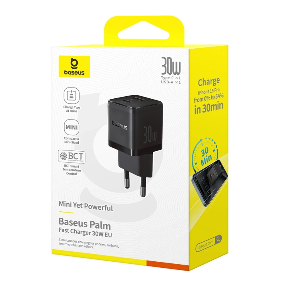 Baseus Palm 30W USB-C USB-A - juoda