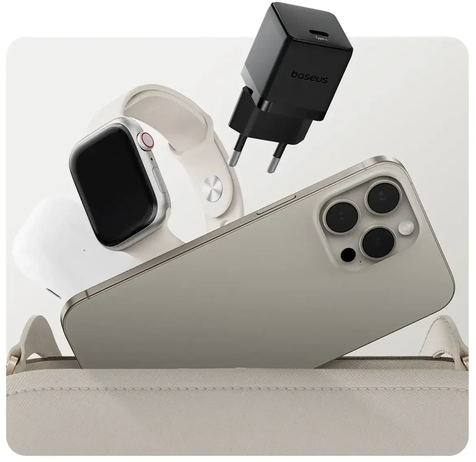 Baseus Palm Fast Charger USB-C 20W Cluster juodos spalvos