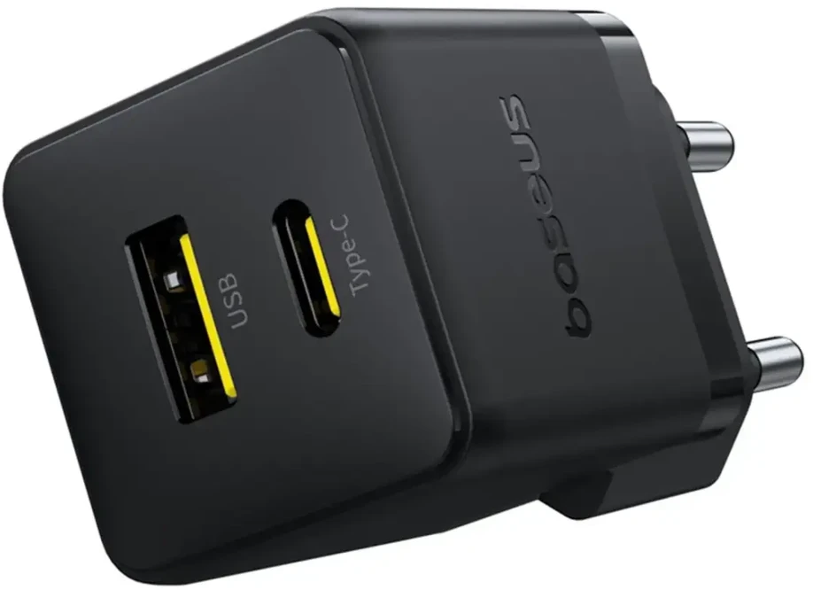 Baseus Delninė kelioninė įkroviklis | 30W | PD, QC | USB-C, USB-A | juodas