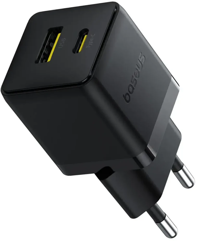 Baseus Delninė kelioninė įkroviklis | 30W | PD, QC | USB-C, USB-A | juodas