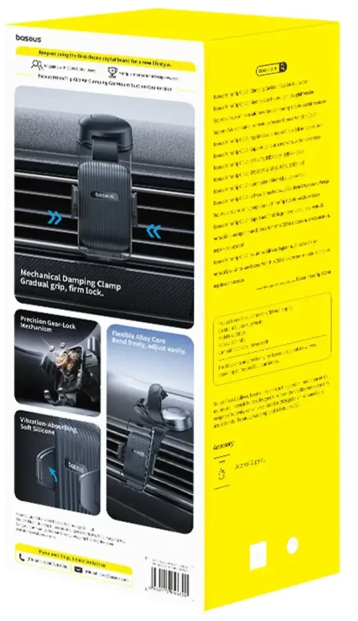Baseus Automobilinis laikiklis telefonams su siurbtuku PrimeTrip C03 Air, juodas