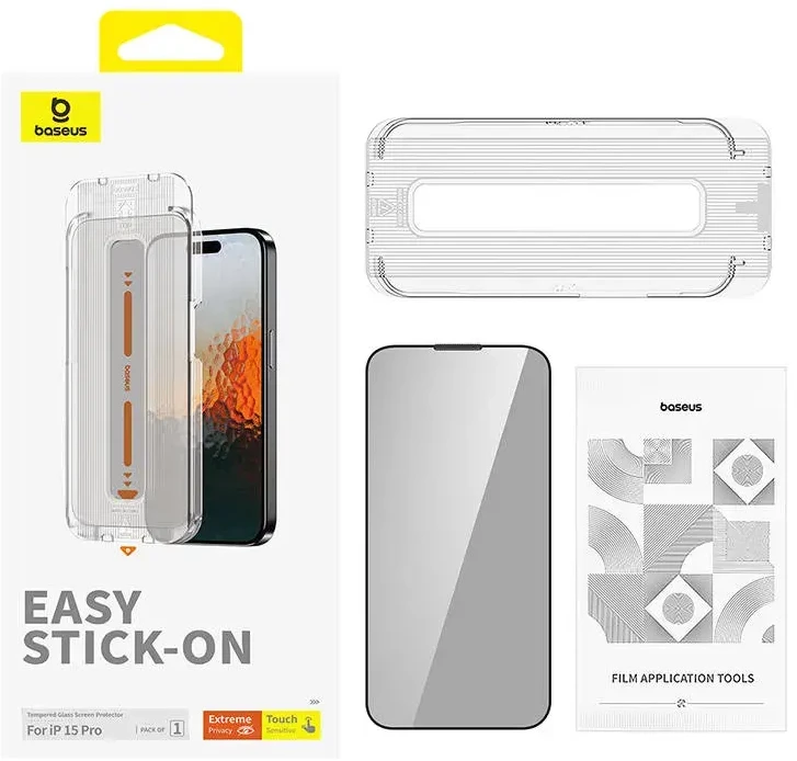 Baseus Privatumą apsaugantis grūdintas stiklas Baseus Safyras iPhone 15 Pro