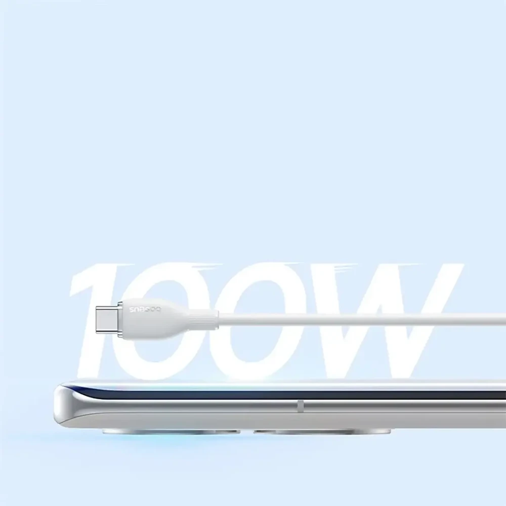 Baseus Pudding 100W USB-A - USB-C laidas, 1,2 m - baltas