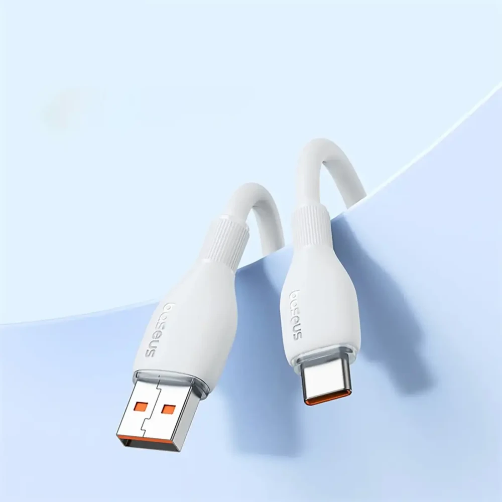 Baseus Pudding 100W USB-A - USB-C laidas, 1,2 m - baltas