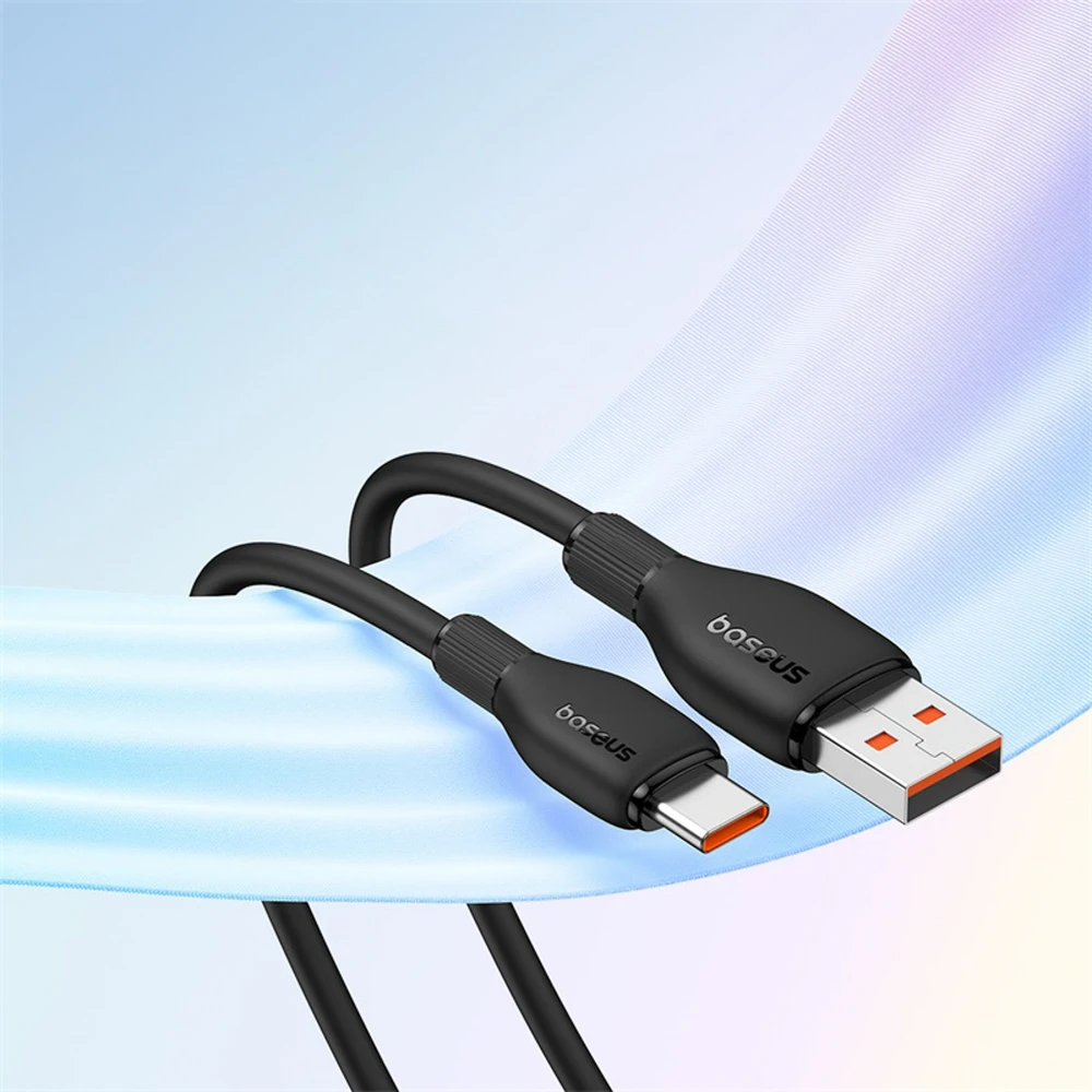 Baseus Pudding serijos 100W USB-A - USB-C kabelis 2m - Juodas