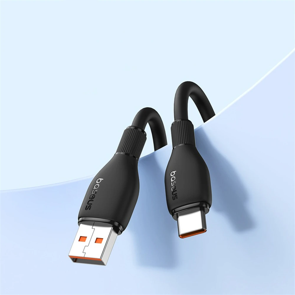 Baseus Pudding serijos 100W USB-A - USB-C kabelis 2m - Juodas