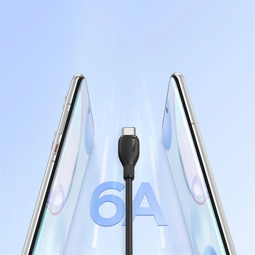 Baseus Pudding serijos 100W USB-A - USB-C kabelis 2m - Juodas