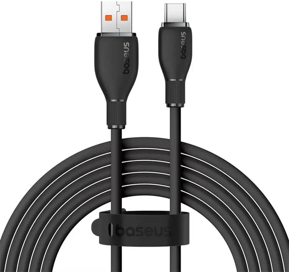 Baseus Pudding serijos 100W USB-A - USB-C kabelis 2m - Juodas