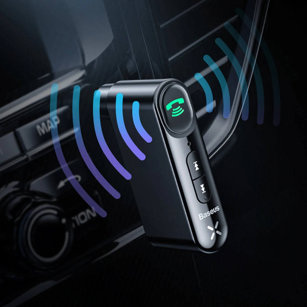 Baseus Qiyin AUX automobilinis Bluetooth imtuvas juodas