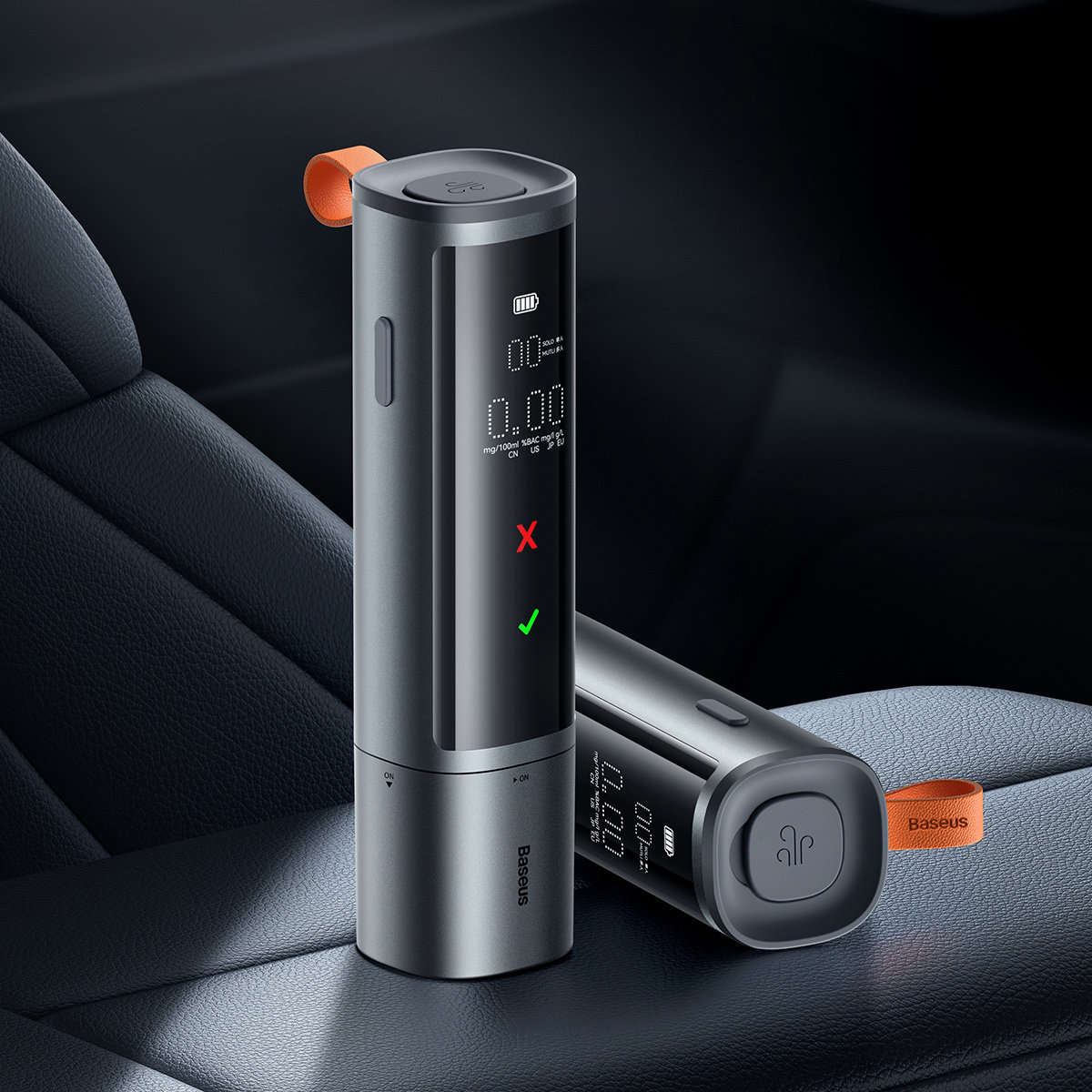 Baseus SafeJourney Pro elektroninis alkotesteris bekontaktis (pilkas)
