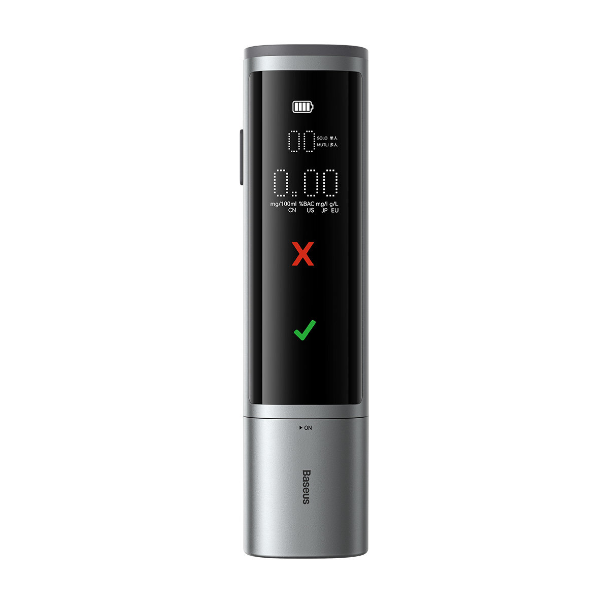 Baseus SafeJourney Pro elektroninis alkotesteris bekontaktis (pilkas)