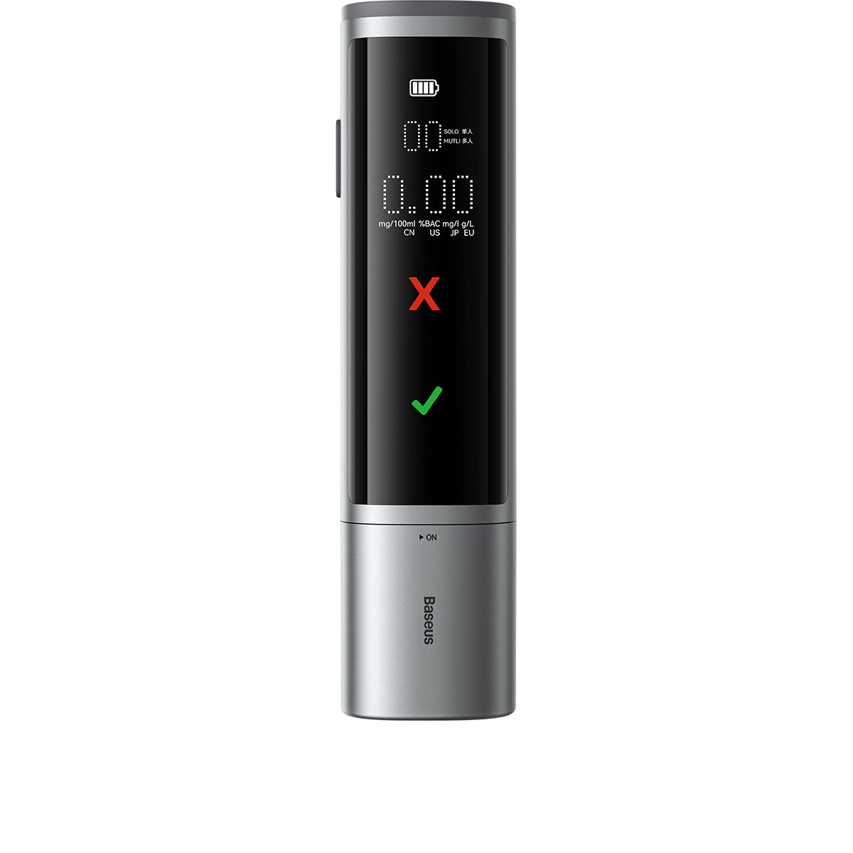 Baseus SafeJourney Pro elektroninis alkotesteris bekontaktis (pilkas)