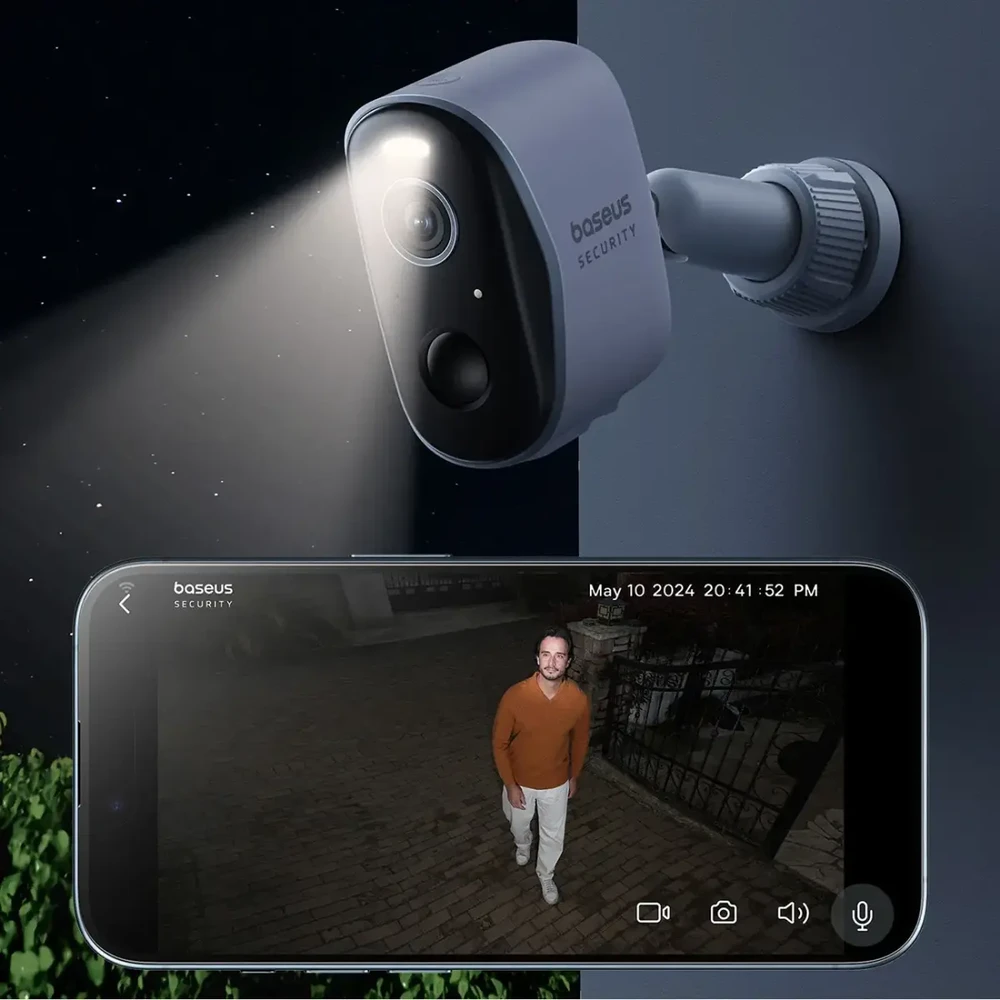 Baseus Security N1 2K lauko kamera – balta