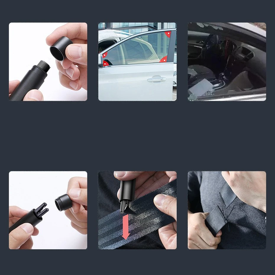 Baseus Sharp Tool apsauginis plaktukas (langų daužymas+apsauginio diržo pjovimas) Pilkas