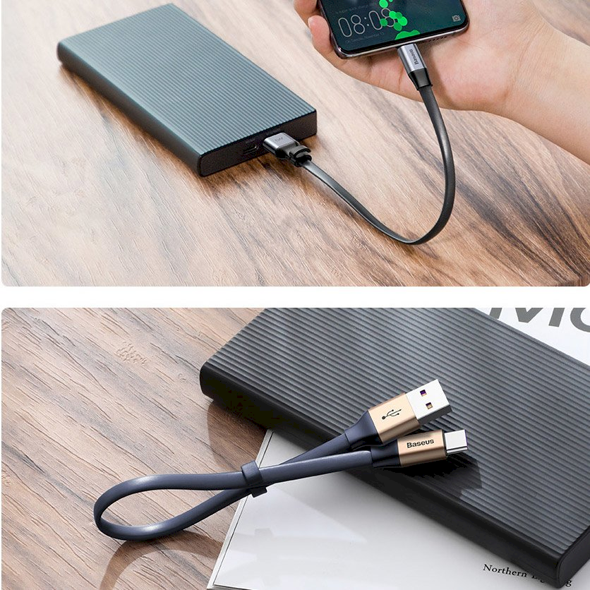 USB kabelis Baseus (CATMBJ-BG1) Type-C (40W) juodas 0.23M