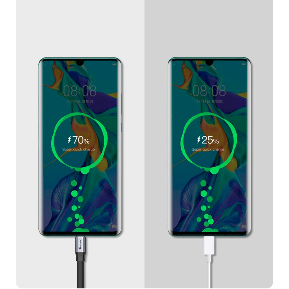 USB kabelis Baseus (CATMBJ-BG1) Type-C (40W) juodas 0.23M