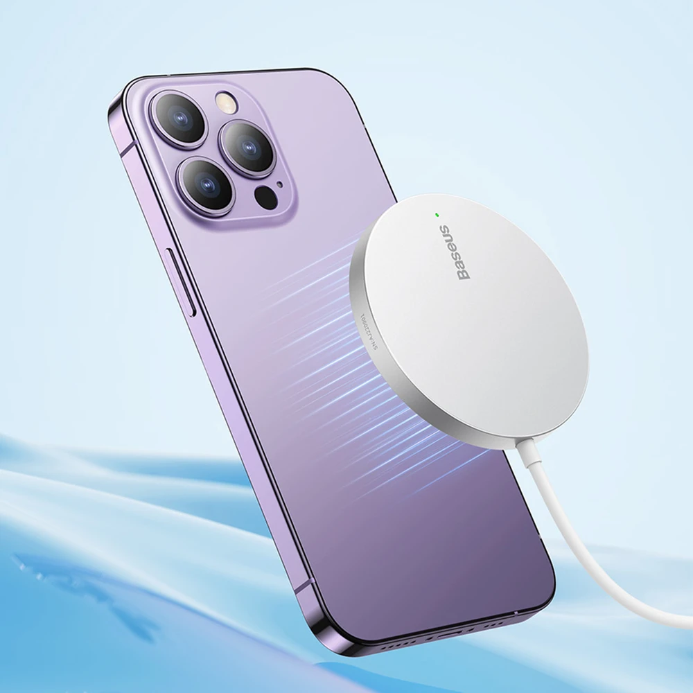 „Baseus Simple Mini3“ magnetinis belaidis įkroviklis 15 W (Sidabrinis)