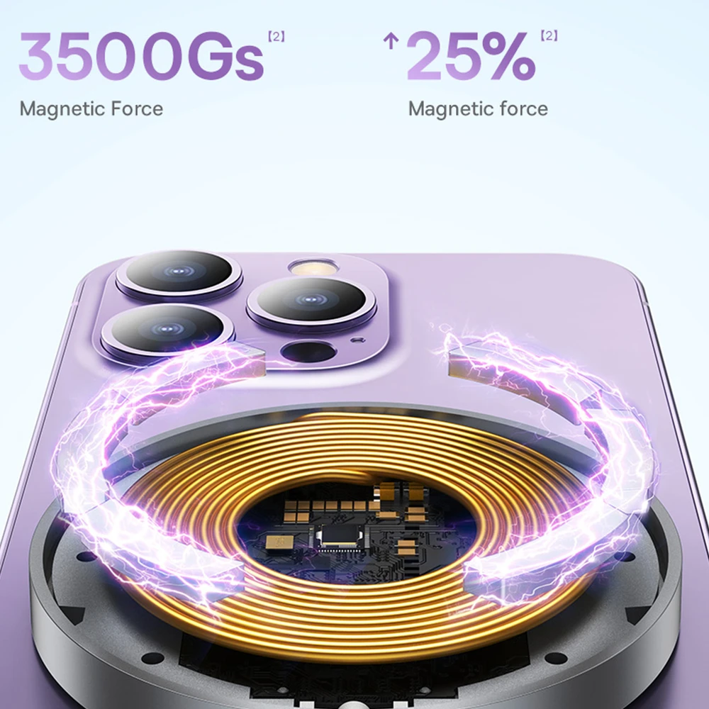 „Baseus Simple Mini3“ magnetinis belaidis įkroviklis 15 W (Sidabrinis)