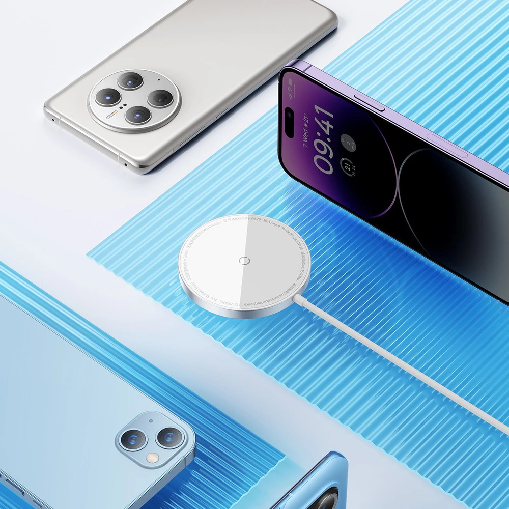 „Baseus Simple Mini3“ magnetinis belaidis įkroviklis 15 W (Sidabrinis)