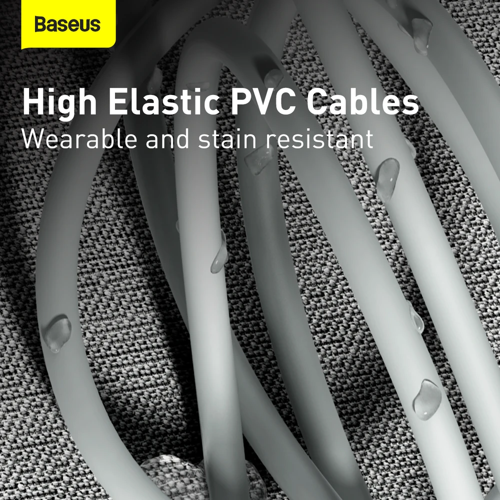 Baseus Simple Wisdom duomenų kabelio komplektas iš USB-C į Lightning PD 20W (2 Vnt), 1.5 m baltos spalvos