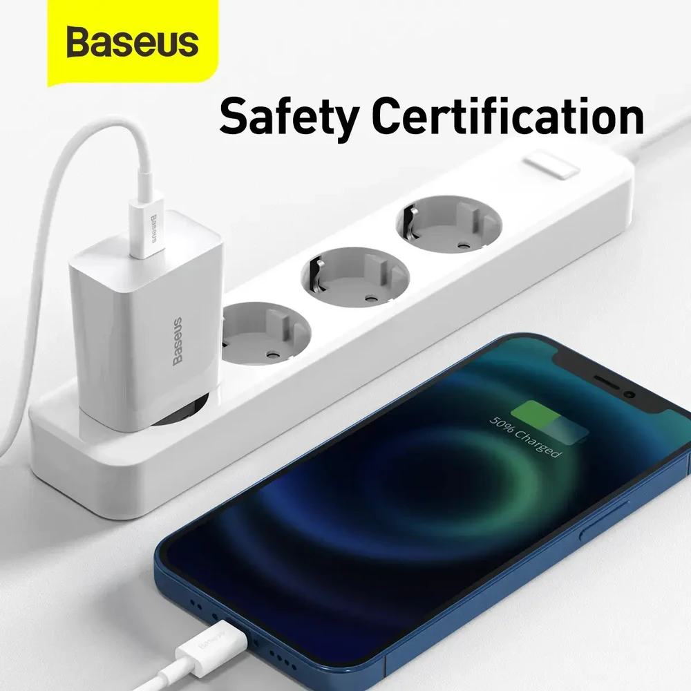 Baseus Speed Mini greitas įkroviklis USB-C PD 3A 20W baltas