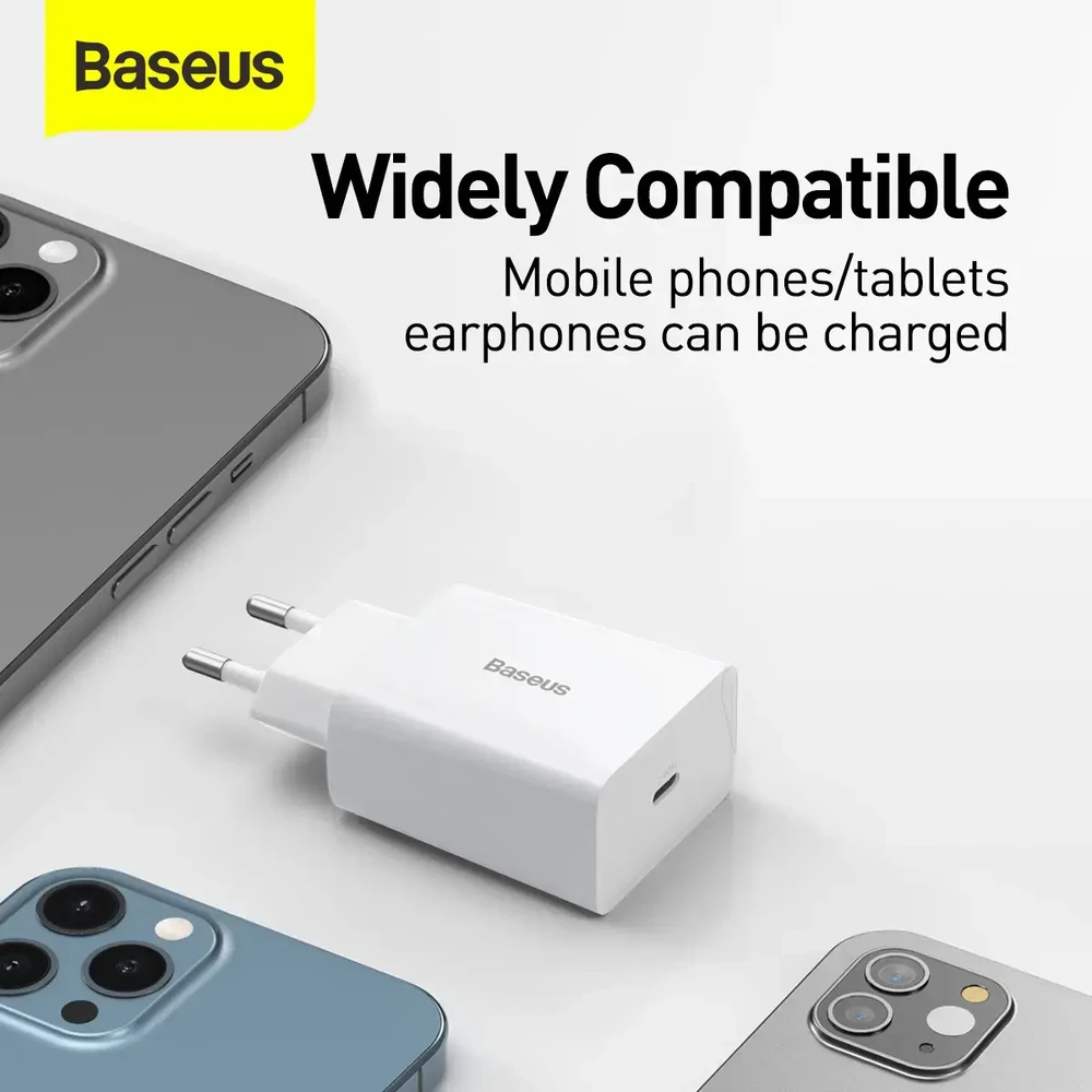 Baseus Speed Mini greitas įkroviklis USB-C PD 3A 20W baltas
