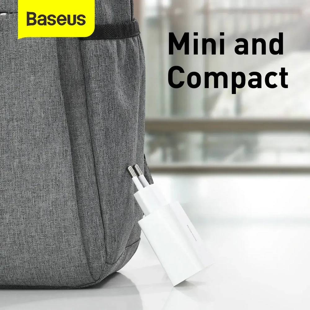 Baseus Speed Mini greitas įkroviklis USB-C PD 3A 20W baltas