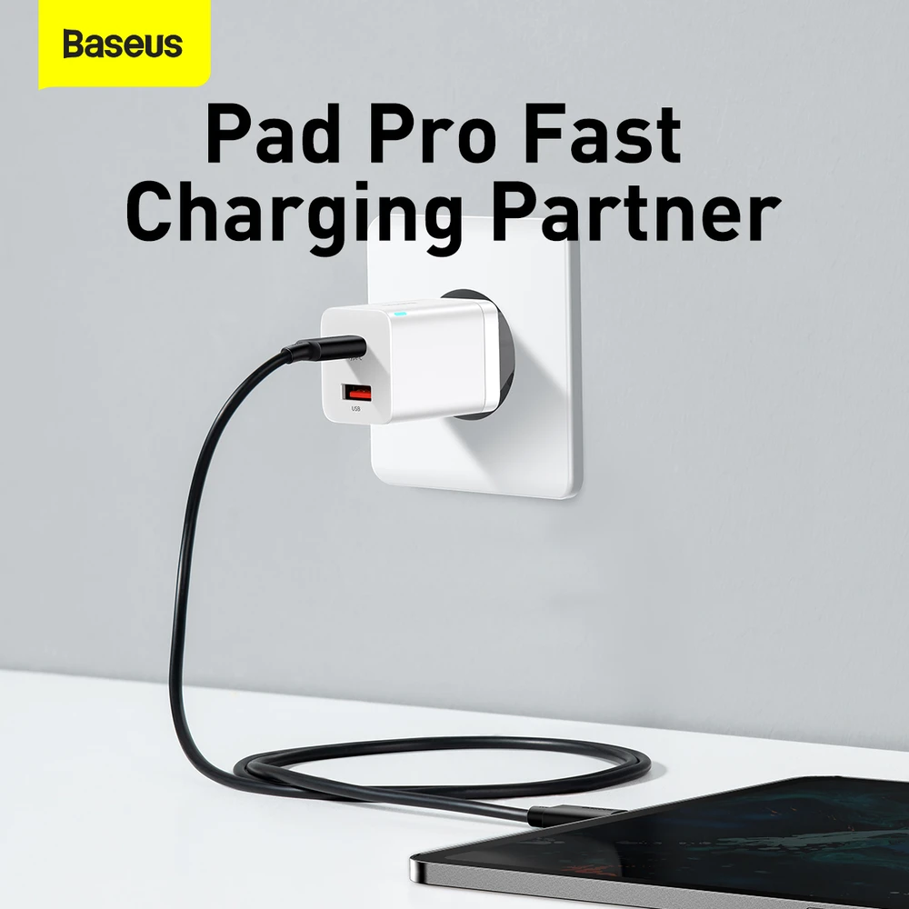 Baseus Super Si Pro įkroviklis USB + USB-C 30W - Baltas