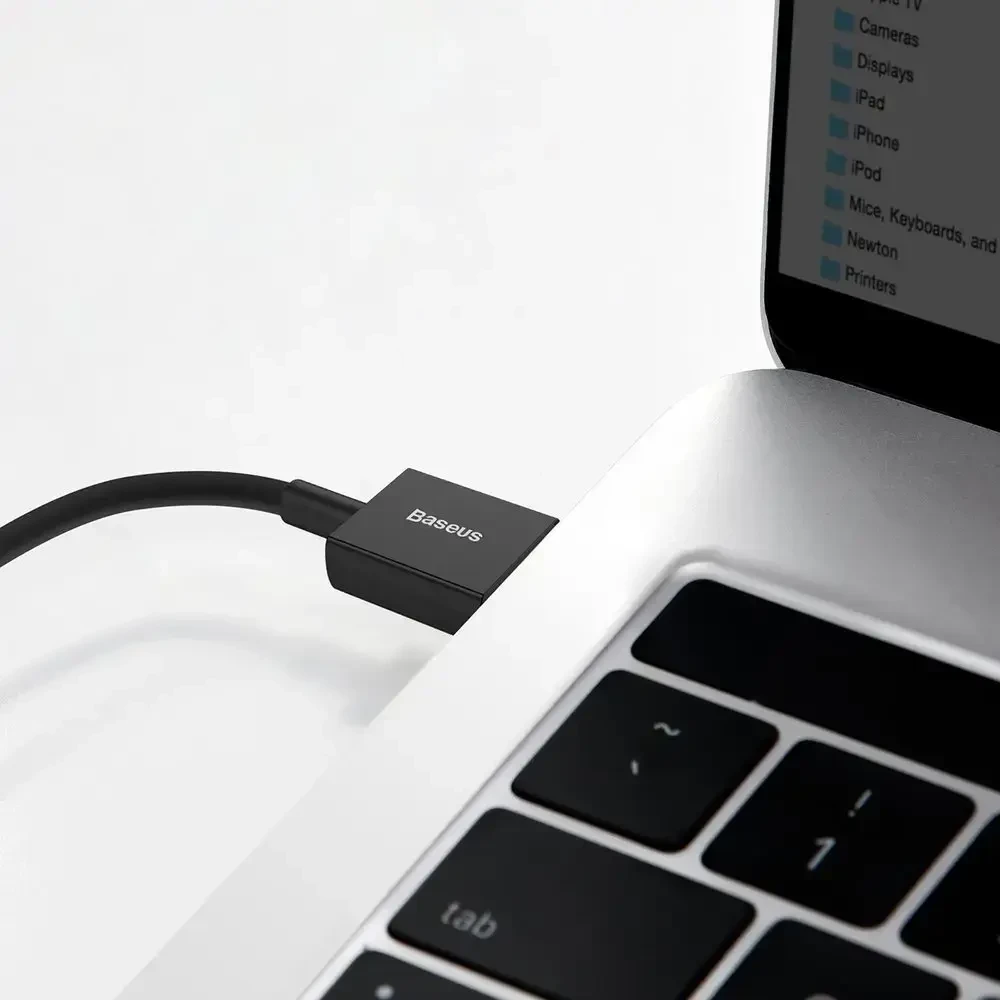 Baseus Aukštos kokybės duomenų perdavimo ir įkrovimo kabelis | USB-A į USB-C | 66 W | 1 m | juodas