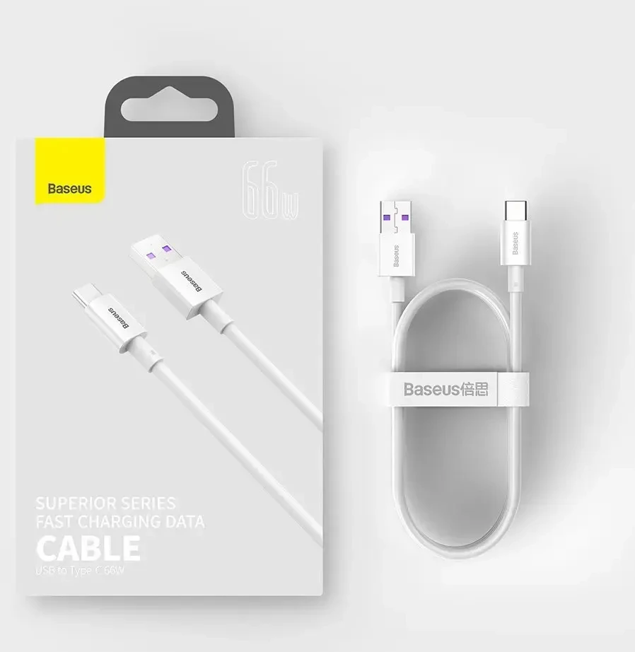 Baseus Aukštos kokybės duomenų perdavimo ir įkrovimo kabelis | USB-A į USB-C | 66 W | 1 m | juodas