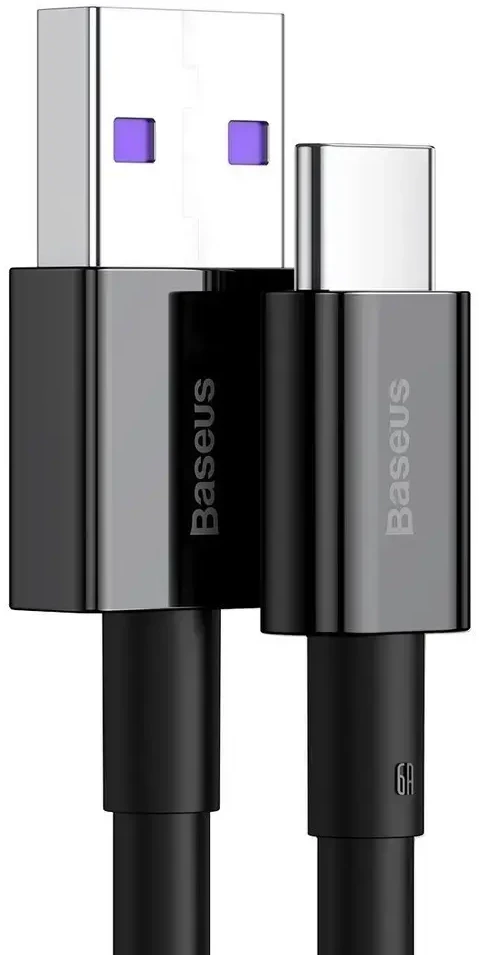 Baseus Aukštos kokybės duomenų perdavimo ir įkrovimo kabelis | USB-A į USB-C | 66 W | 1 m | juodas