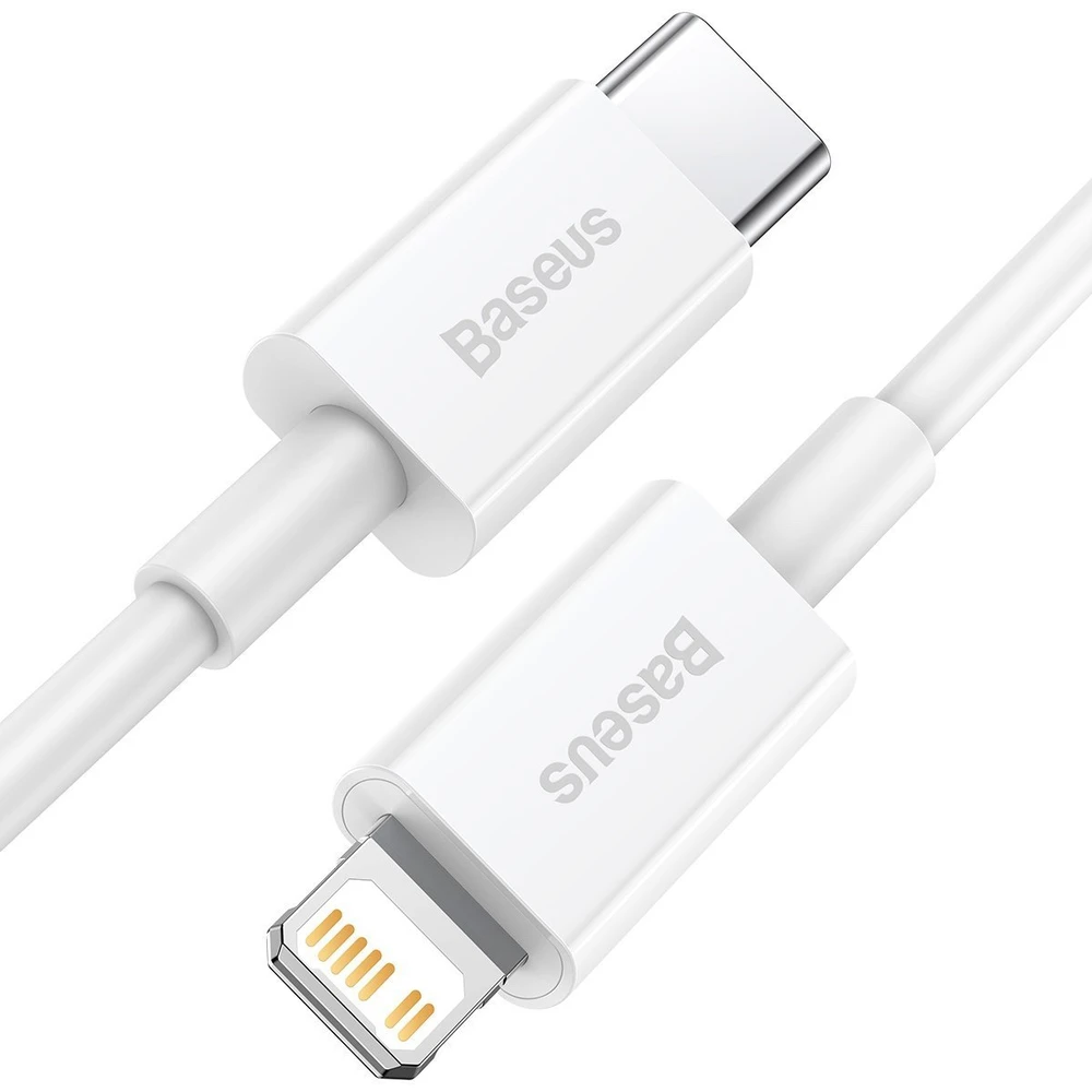 USB kabelis Baseus Superior iš Type-C į Lightning PD 20W 1.5m baltas CATLYS-B02