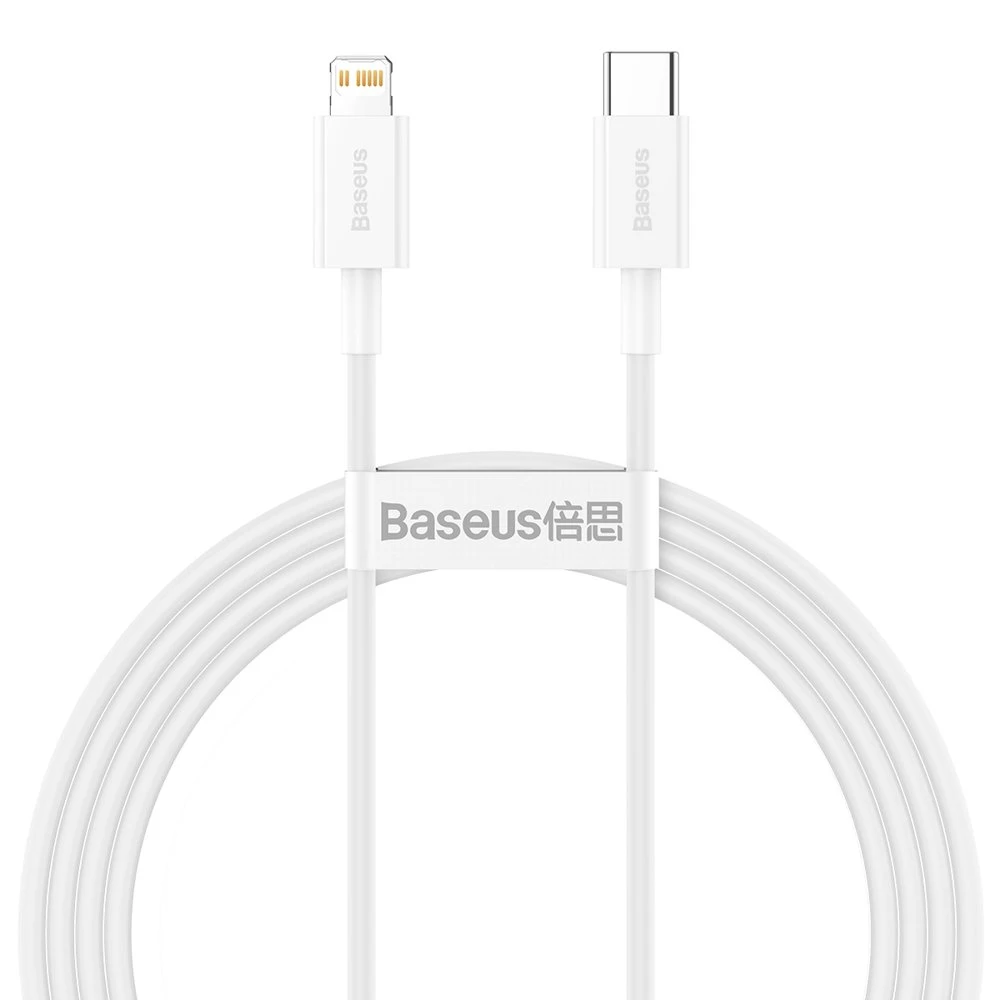 USB kabelis Baseus Superior iš Type-C į Lightning PD 20W 1.5m baltas CATLYS-B02