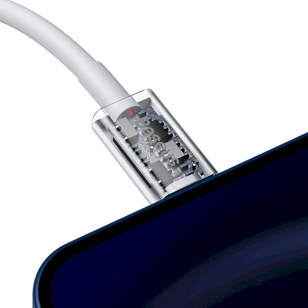 USB kabelis Baseus Superior iš Type-C į Lightning PD 20W 1.5m baltas CATLYS-B02