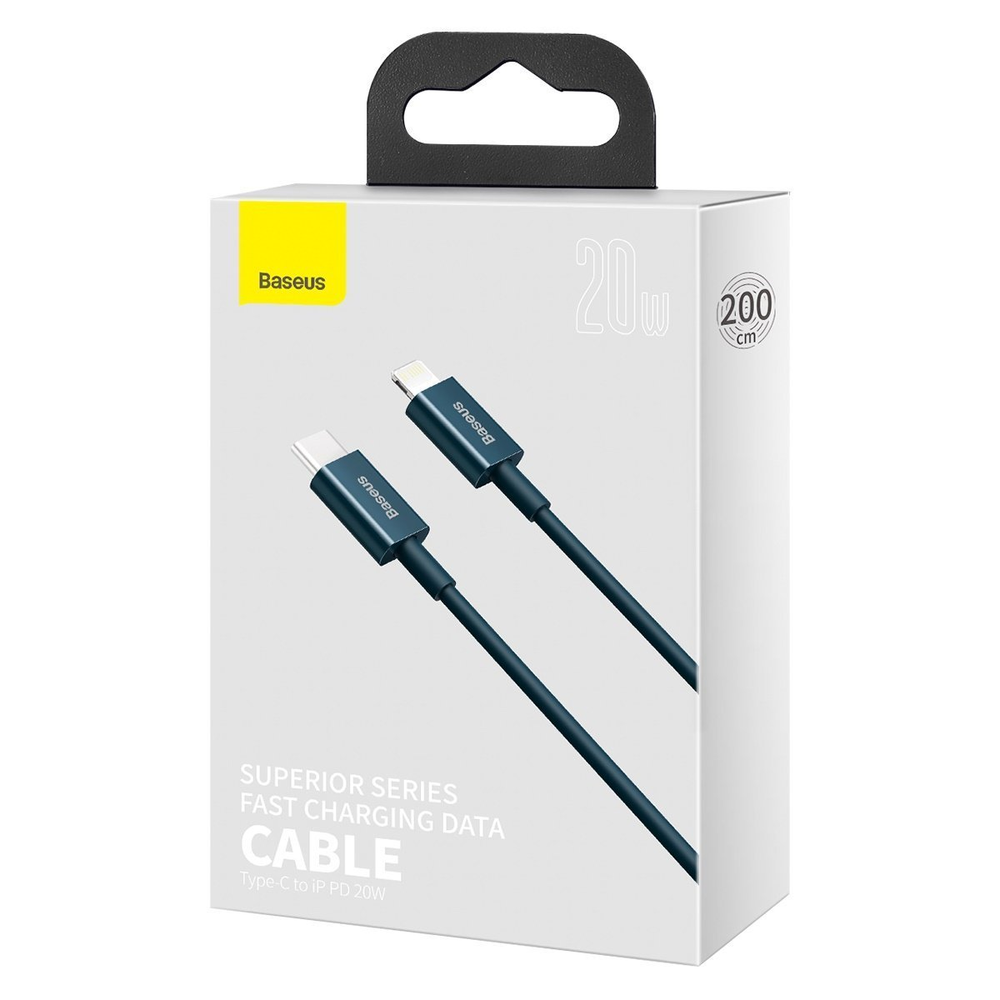 Baseus Superior serijos USB-C kabelis skirtas iPhone 20W PD 2m - Mėlynas