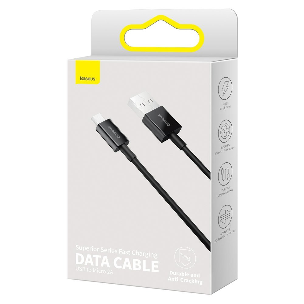 Baseus Superior Series USB – Micro USB kabelis 2A 1m – Juodas