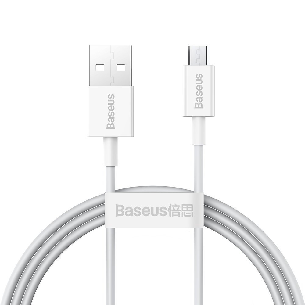 Kabelis USB A - micro USB kištukas 1.0m 2A baltas Superior serija BASEUS