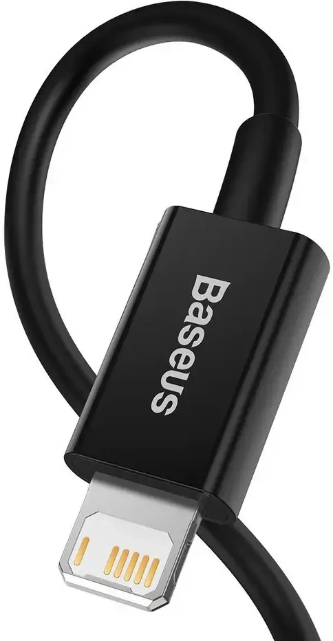 Baseus „Superior“ serijos CALYS-A01 duomenų perdavimo ir įkrovimo kabelis | USB-A į Lightning | 12 W | 1 m | juodas