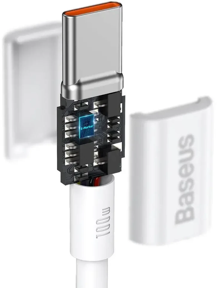 Baseus Superior serijos CATYS-C02 duomenų perdavimo ir įkrovimo kabelis | USB-C į USB-C | 100 W | 2 m | balta