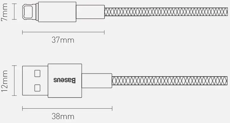 Baseus Tungsten Gold duomenų perdavimo ir įkrovimo kabelis | USB-A į Lightning | 12W | 1 m | juodas