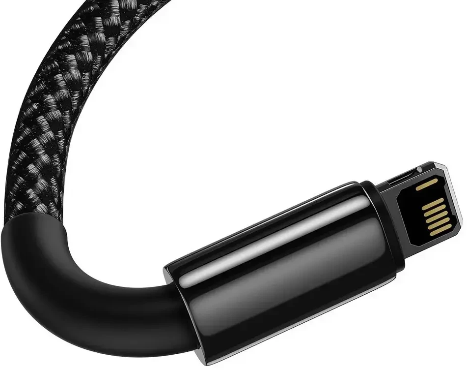 Baseus Tungsten Gold duomenų perdavimo ir įkrovimo kabelis | USB-A į Lightning | 12W | 1 m | juodas
