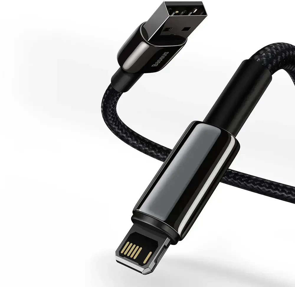 Baseus Tungsten Gold duomenų perdavimo ir įkrovimo kabelis | USB-A į Lightning | 12W | 1 m | juodas