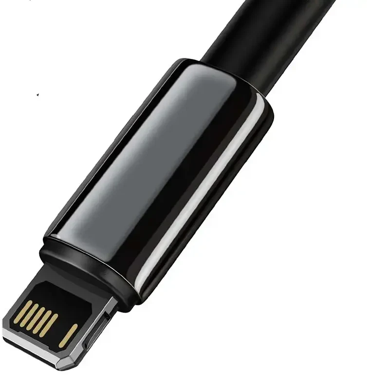 Baseus Tungsten Gold duomenų perdavimo ir įkrovimo kabelis | USB-A į Lightning | 12 W | 2 m | juodas
