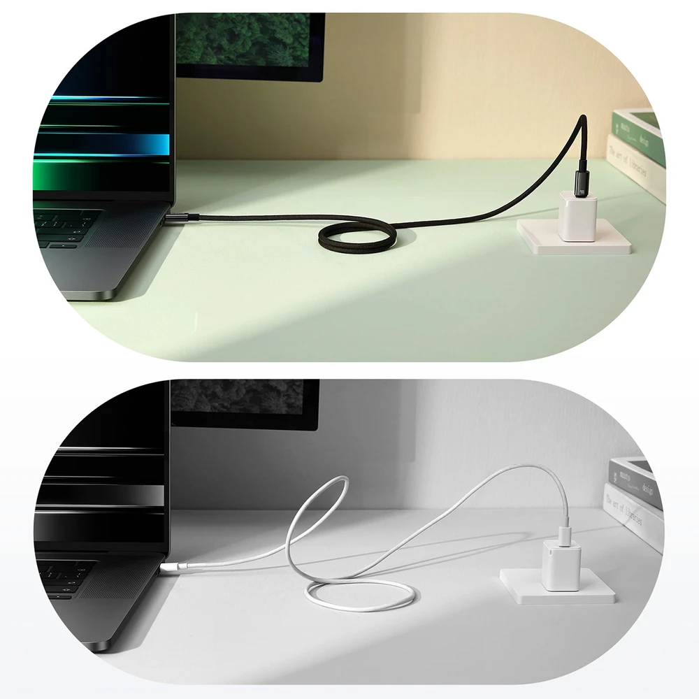 Baseus Tungsten Gold įkrovimo kabelis USB-C į USB-C 100 W 1 m (juodas)