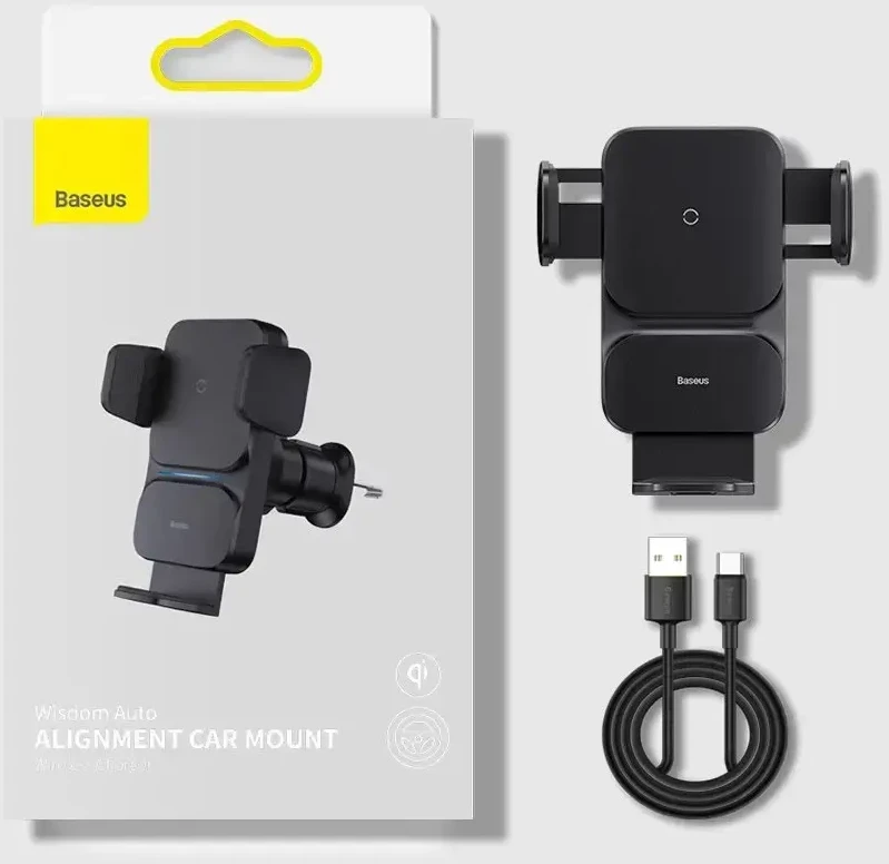 Baseus Wisdom indukcinio įkroviklio automobilinis telefono laikiklis lipniam lapeliui juodas (CGZX000001)