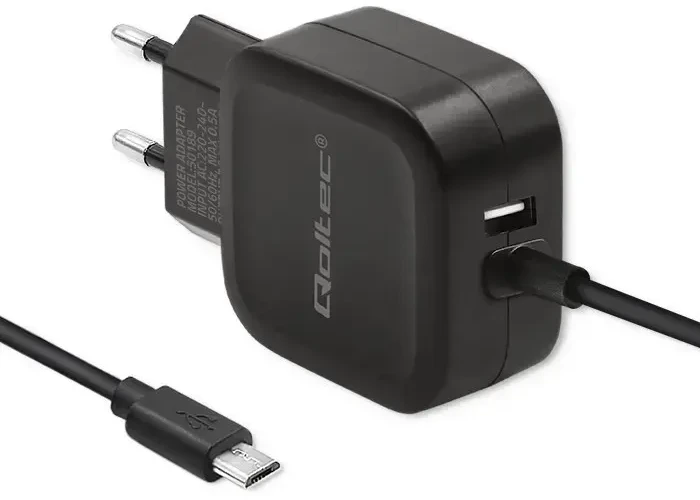Qoltec Charger travel charger | 17W | USB-A | with Micro USB cable included
