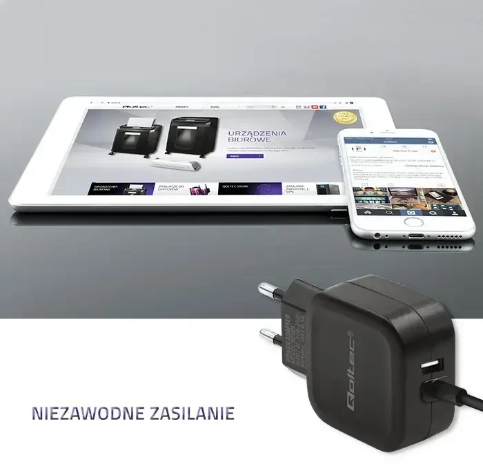 Qoltec Charger travel charger | 17W | USB-A | with Micro USB cable included