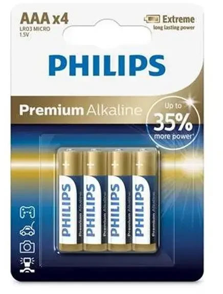 Baterija PHILIPS AAA LR03 4pcs blister Premium Alkaline