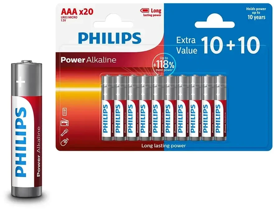 Baterijos PHILIPS AAA LR03 Blister 10+10 vnt.